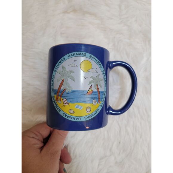 Retro Bahamas Mug Blue with Orange Center - Picture 2 of 7